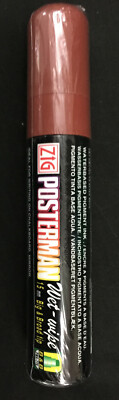 Single Zig Posterman Wet Wipe Brown Pen Chalkboard Glass Plastic15mm Broad Tip