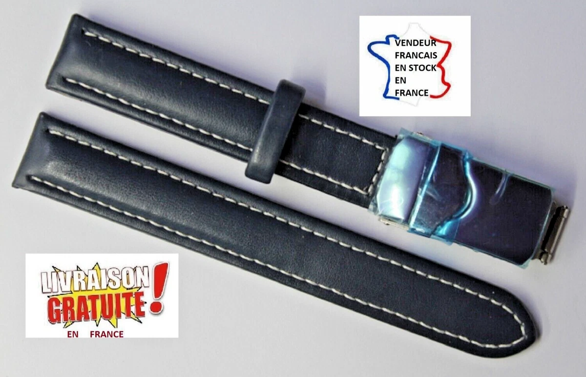 Bracelet De Montre En Cuir Véritable 16mm - Boucle Déployante Marron, Unisexe, Neuf
