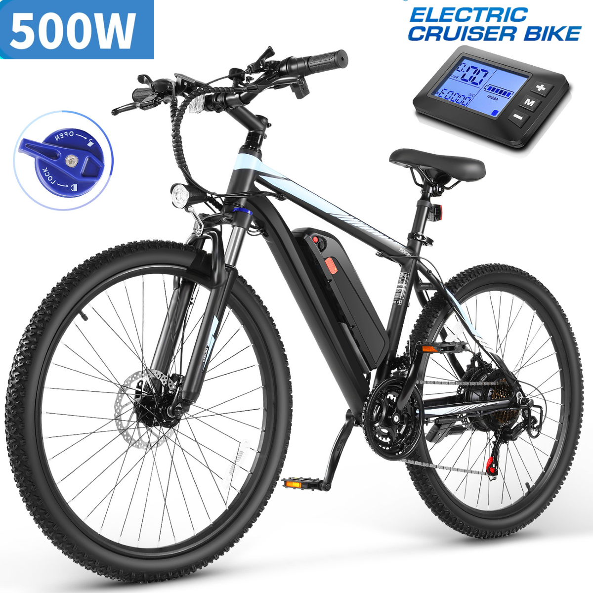 Vélo électrique M.A.K. 26 Pouces – 48V 10Ah 350W – VTT 21 Vitesses, E-BIKE