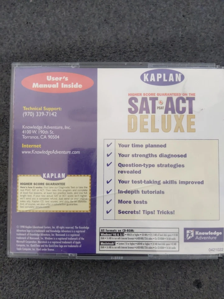 Kaplan SAT/ACT/PSAT Ver. 3.0 Deluxe Edition (5 Disc Set) Test Preparation Kit - Image 2 of 4
