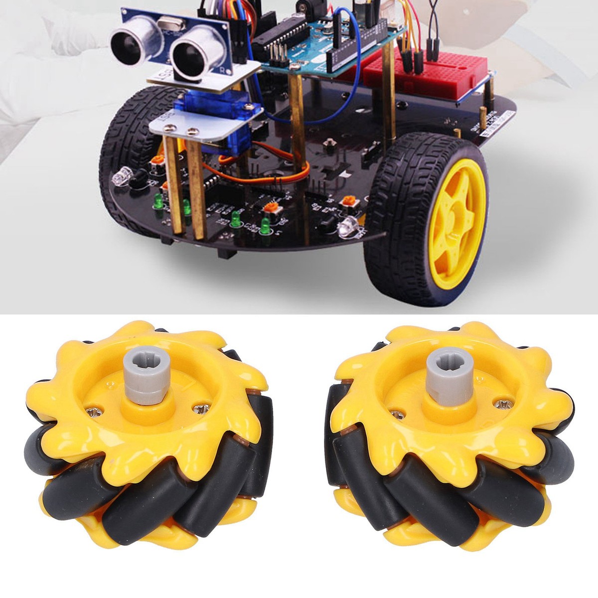4-Pack 80mm Mecanum Wheels - Omni-Directional Robot Car Wheels For DIY Smart Cars
