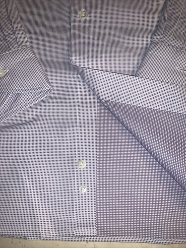 CANALI MENS WHITE/PURPLE MICRO PATTERN MODERN FIT DRESS SHIRT SIZE 17/35 $295 - Picture 5 of 9