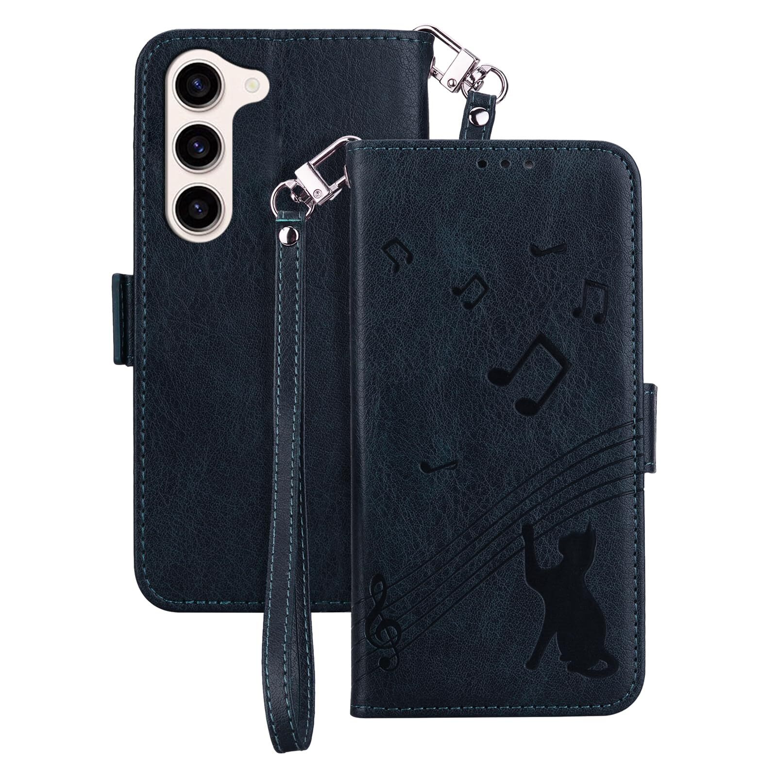 Samsung Galaxy S23 Case with Stand, Magnetic Card Storage, and Shockproof Design