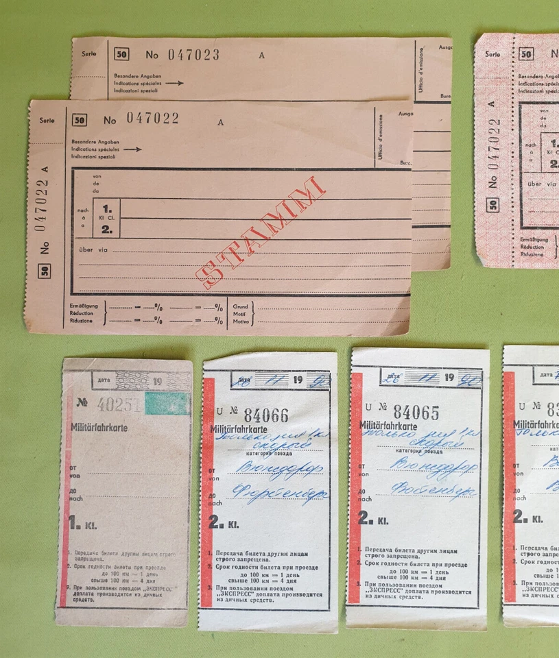 Konvolut BRD DDR UdSSR Militär Fahrkarten Tickets - Bild 2 von 4