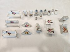 Vintage Miniature Furniture Ceramic Porcelain Bone China Lot Of 20 Taiwan Japan