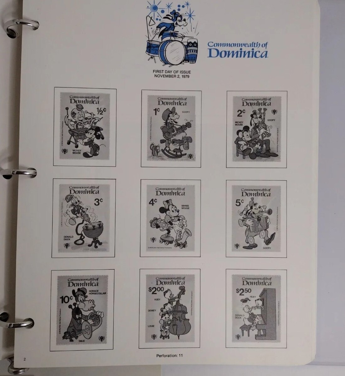 The Disney World of Postage Stamps Album with Catalog and 27 The Disney World of Postage Stamps Album with Catalog and 27