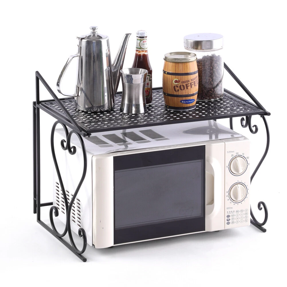 Microwave Oven Rack Storage Stand Holder Kitchen Organizer Counter Metal Shelf