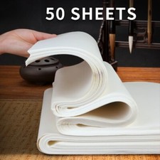 50 Sheets Rice Paper Sheng Raw Xuan Oriental Ink Drawing Chinese Calligraphy