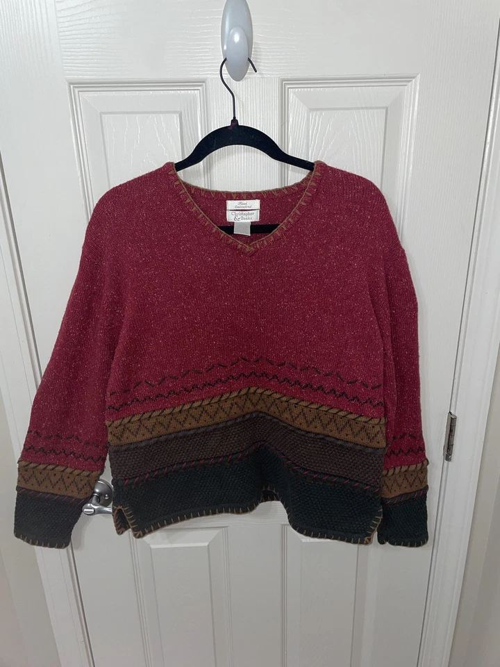 Suéter Christopher & Banks Vintage Años 90 Bordado a Mano-Western & Block Coogi Foto 2 de 4