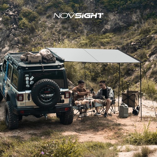 US 5.2X8.2' Car Side Awning SUV Rooftop Tent Sunshade Outdoor Camping NOVSIGHT - Picture 4 of 18