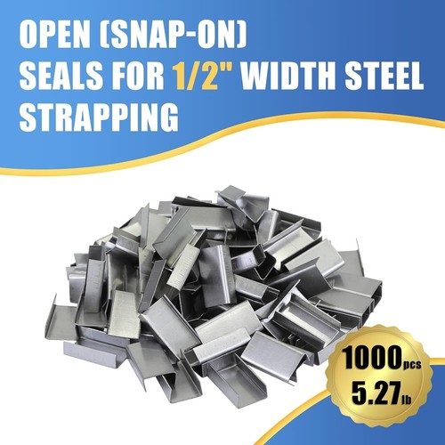 Effiziente 1/2" Stahl Umreifungsband Dichtungen - 1000 Schwerlast Pack für Profis - Bild 5 von 8