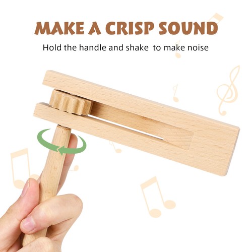 2 Pcs Ratchet Rattle Adult Noise Maker Wooden Soundboard Child Baby Noisemaker - Picture 3 of 11