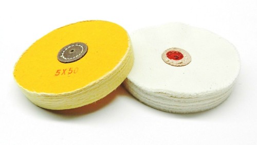 5" Jewelers Polishing Buffs White & Yellow Loose Buffing Wheels Polish Jewelry - Picture 2 of 4
