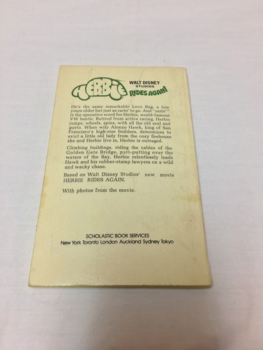 Vintage 1974 Herbie Rides Again Paperback Book Walt Disney Studios Scholastic - Picture 6 of 9