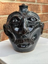 Vicky Miller Ugly face jug , pottery, folk art Primitive Country Style Glazed