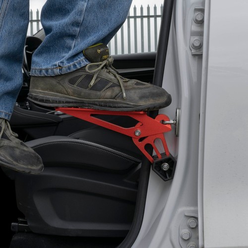 Red Universal Car Foot with Pad Stable Safe Hook Foot Stool Door Step SUV Camper - Picture 7 of 14