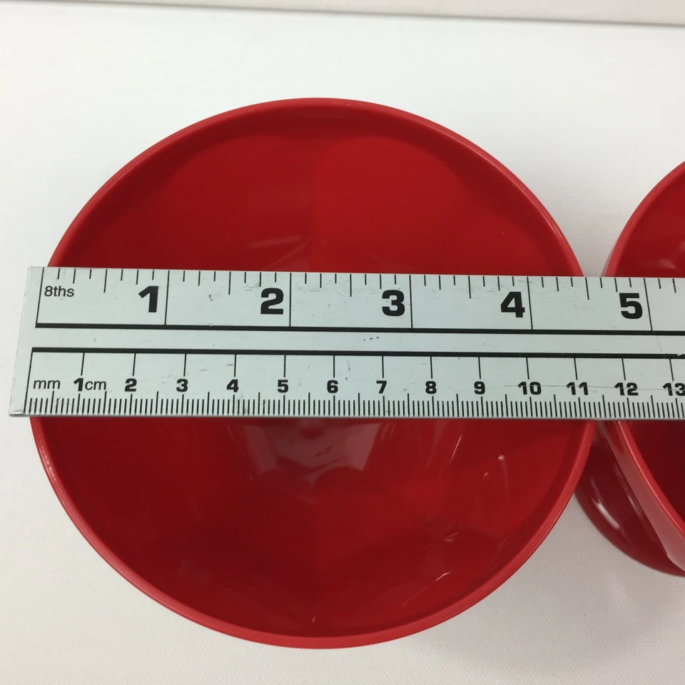 Red Kitchen Set of 8 Plastic 17oz Ice Cream Sundae Bowls Dessert Picnic Pool BBQ - Image 4 of 4