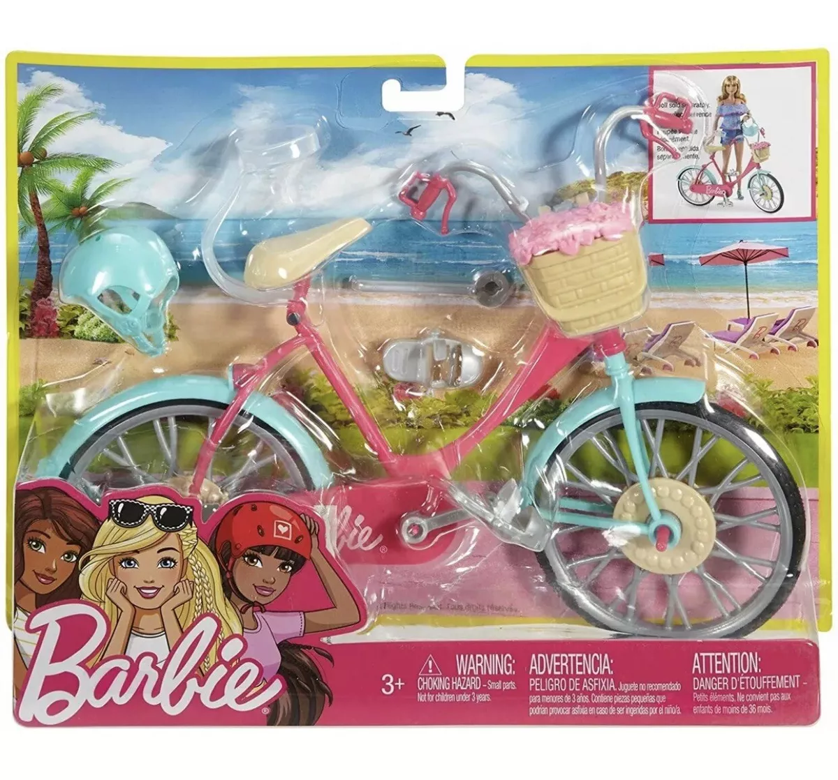  Barbie Bicycle with Basket of Flowers : Toys & Games