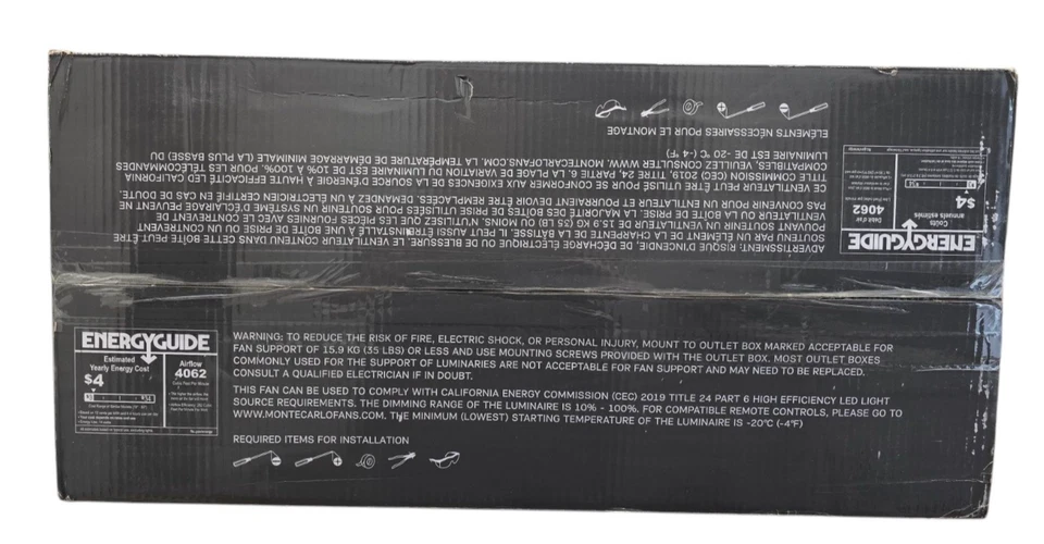 Monte Carlo Jovie 58" Modern Black Ceiling Fan+Black/American Walnut Blade+LED - Image 3 of 4