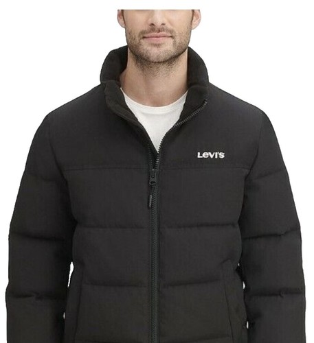 Levis Out West Mixed Media Puffer Jacket Coat Mens Large Red
