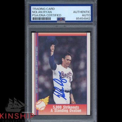 Nolan Ryan signed 1991 Pacific Trading Card PSA DNA Slab Baseball HOF Auto C4036