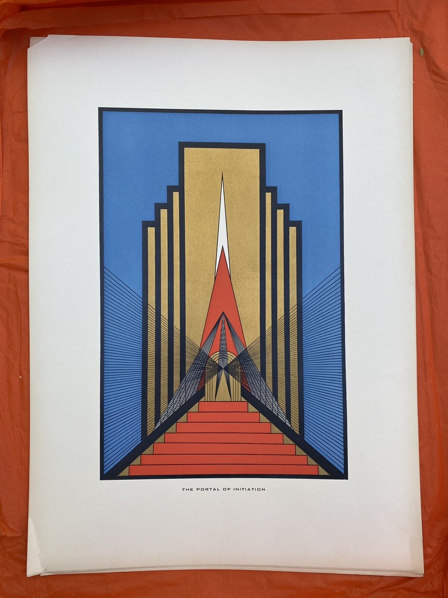 Olga Fröbe-Kapteyn Lot Of 5 meditation drawing screenprints 1930