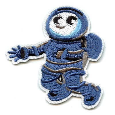 Small Blue Astronaut Floating Embroidered Iron On Patch | eBay Australia