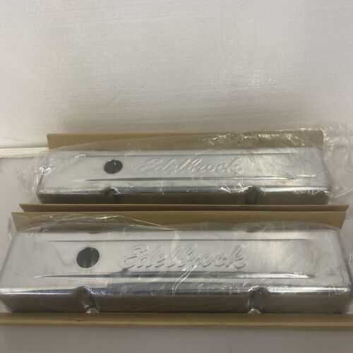 New Edelbrock 4449 Signature Series Valve Covers For Chevy V8 262-400 ‘59-1986 - Picture 3 of 3