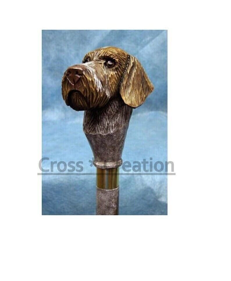 German Pointer BullDog Head Handle Wirehaired Car… - image 2