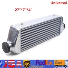 27"x7"x4" FMIC Universal Aluminum Turbo Intercooler 3'' inlet / outlet tube fin