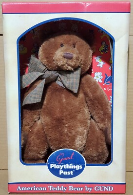 New In Box! Vintage Gund Playthings Past American Teddy Bear Brown 2002 