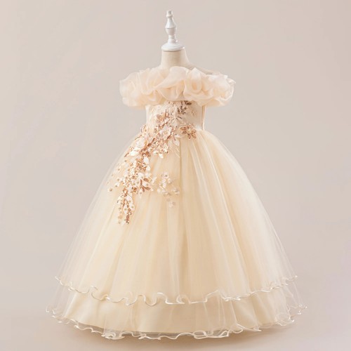 Fashion Party Girls Dress Elegant Tulle Princess Gown Girl Bow Christmas Costume - Picture 15 of 32