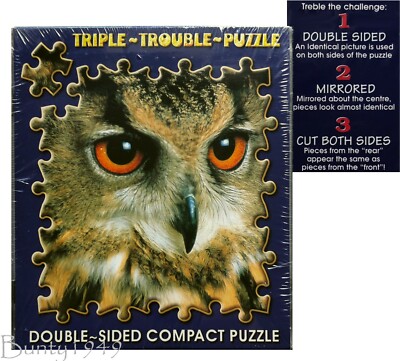 Doppelseitiges kompaktes DREIFACH-PROBLEME-PUZZLE! (Neu/Versiegelt) Ref:GN3
