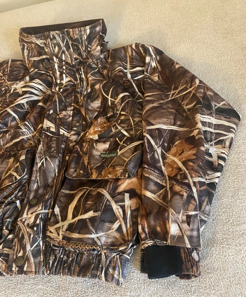 VTG Hodgman Mens XL Camo Jacket Coat Duck Blind Geese Hunting Polyester Tricot - Image 3 of 4