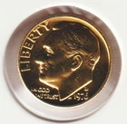 24k Gold Plate Rare Old US 1976 Liberty Roosevelt Dime Collector Collection Coin