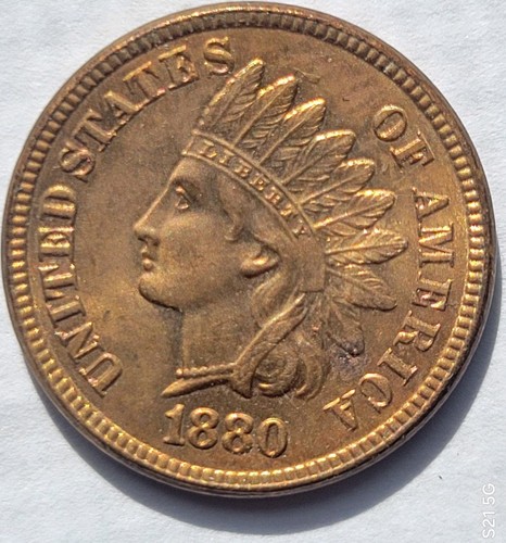 1880 Indian Head Penny Cent ~ Gem BU++ (red)   B11