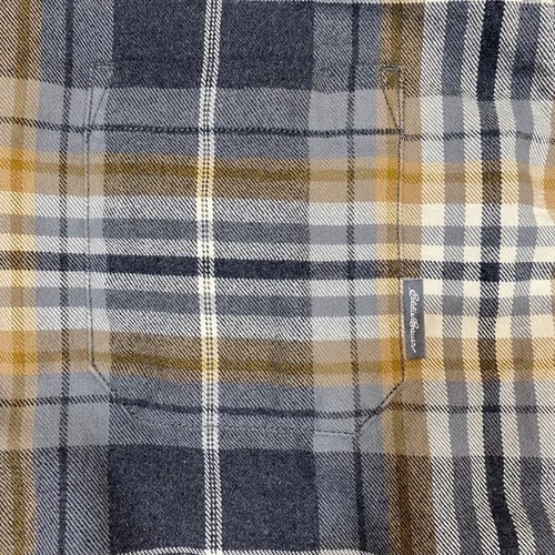 Eddie Bauer Herren hellbraun kariertes Flanell Langarm Button Down Hemd Größe L - Bild 4 von 6