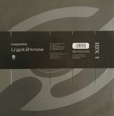 Cappella - U Got 2 Know - Used Vinyl Record 12 - D7441z