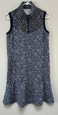 RLX Ralph Lauren Women Active Wear Dress Navy Zip Pockets Medium Pickleball Golf