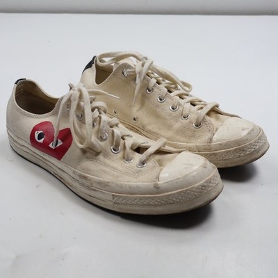 CDG Play x Converse Chuck 70 Low Top Sneakers Men's US 13 Cream White Red Heart
