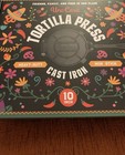 Uno Casa 10" Cast Iron Tortilla Press Roti Maker + 100 Parchment Sheets RRP £53