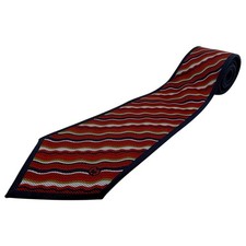 Mila Schon Necktie Men Multicolor Wavy Striped 100 Silk Classic Italy 58 x 3.5"
