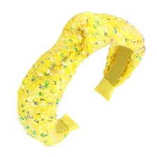 Headband Sequin Girls Hair Accessories Knotted Headbands for Women Cute Yellow