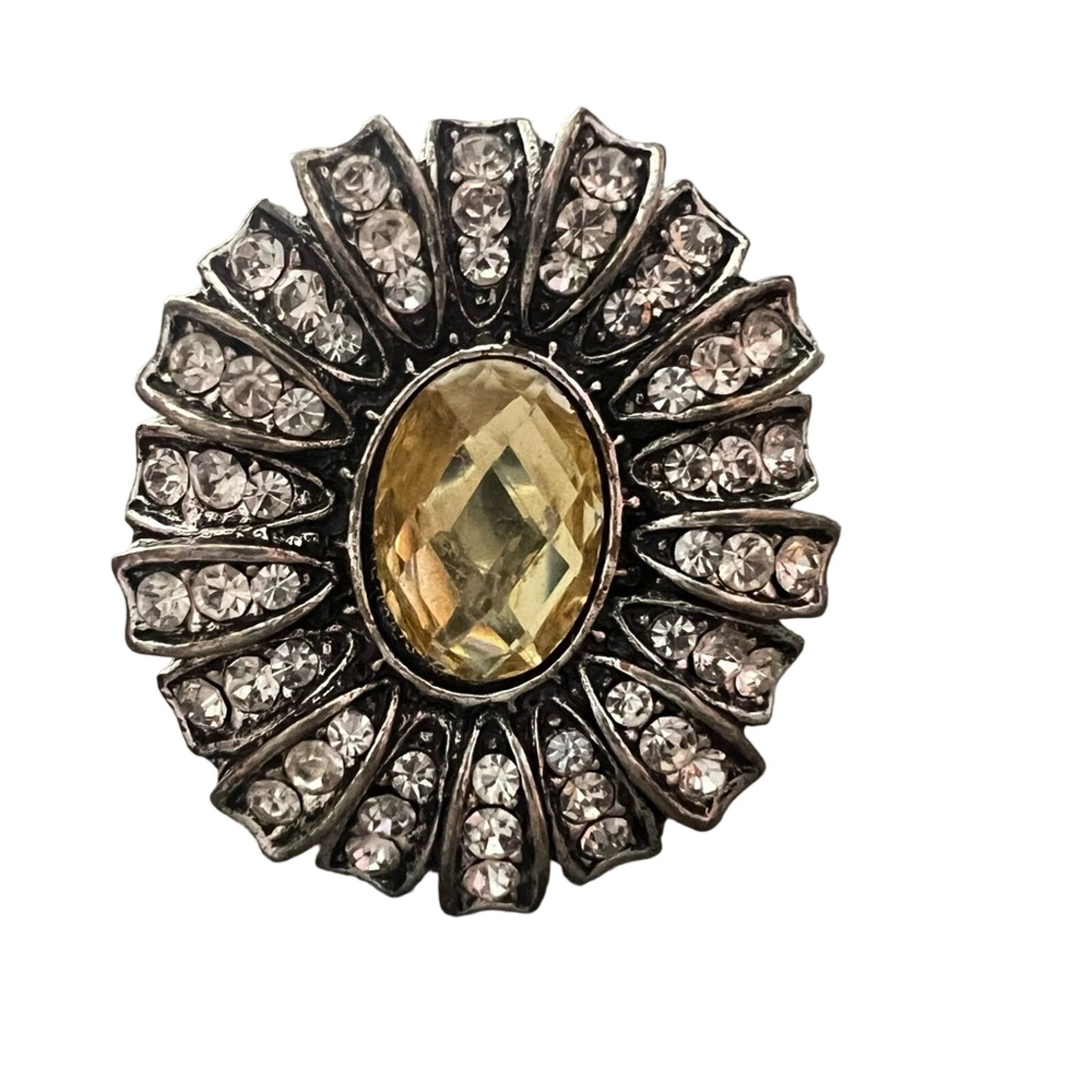 Bling Flower Statement Stretch Ring - image 1