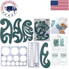 6-Pc Circle and Ellipse Template Set for Professional Drafting  Art Projects