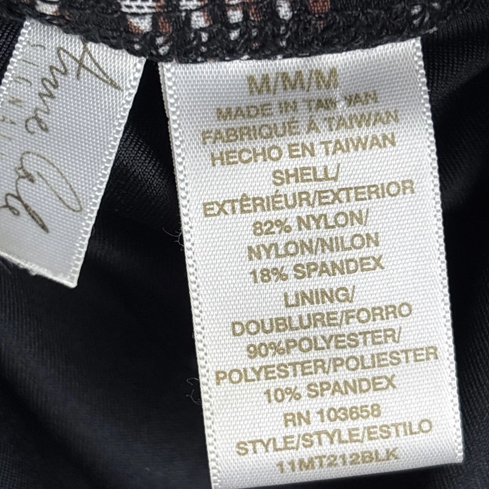 Tankini Top de colección traje de baño para mujer mediano negro marrón anillo de metal Babydoll Foto 4 de 4