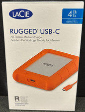 SIGILLATO/NUOVO LaCie Rugged Thunderbolt 4TB USB-C Portatile Esterno HD STFR4000800