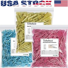 400/200x Waterproof Heat Shrink Butt Wire Splice Crimp Connectors Terminals Kit