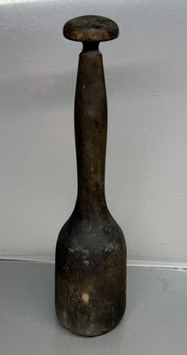 Antique Wooden Potato Masher Primitive Farm Barn Wood Pounder Tool Brown Vintage