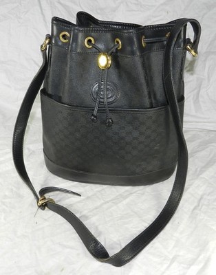 Vintage Gucci Draw String Bucket Bag with Cross Body Strap - 001-123-5937